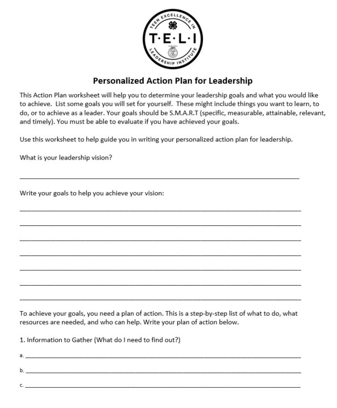 Personalized Action Plan Worksheet