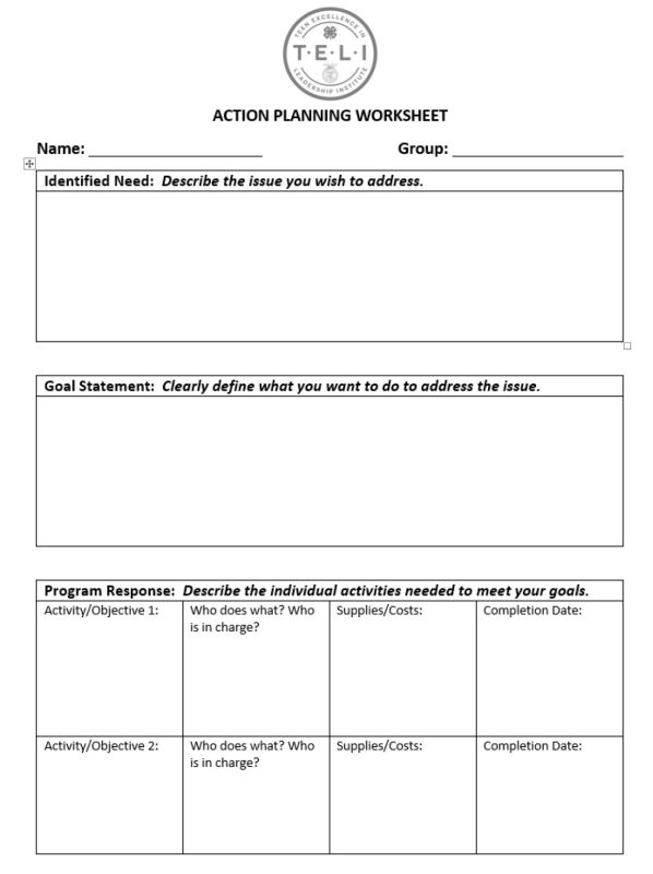 Action Planning Worksheet 1
