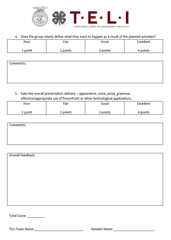 TELI Group Project Feedback Form 2