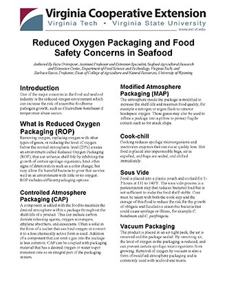 Reduced Oxygen Packaging and Food Safety Concerns in Seafood