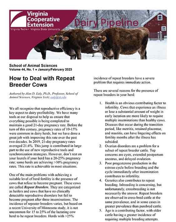 Screenshot image January/February 2023 Dairy Pipeline front page.