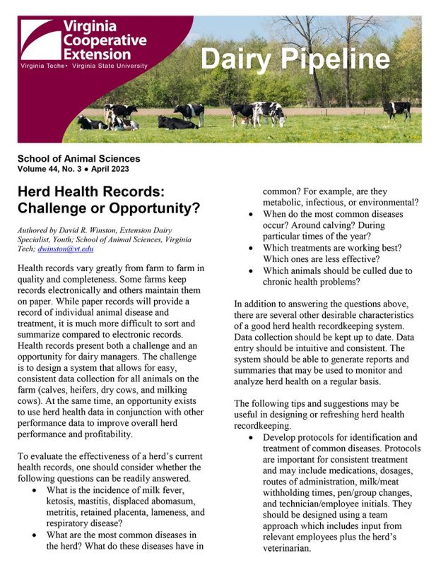Front page of the April 2022 issue of the Dairy Pipeline newsletter.